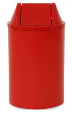 CESTO DE LIXO 15L TAMPA BASC VERMELHO