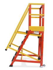 ESCADA PLATAFORMA EM FIBRA DE VIDRO 5 DEGRAUS - FIBRALU EFVP-05D-00