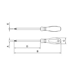 CHAVE DE FENDA PONTA CRUZADA 5X100MM 3/16X4” - TRAMONTINA PRO REF 44128021
